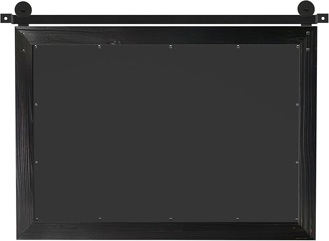 COGOOD Bathroom Mirrors for Over Sink - 29 x 22 Farmhouse Barn Door Wall Mirror for Bathroom, Living Room, Entryway Wall Decor Black