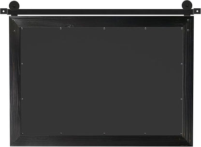 COGOOD Bathroom Mirrors for Over Sink - 29 x 22 Farmhouse Barn Door Wall Mirror for Bathroom, Living Room, Entryway Wall Decor Black