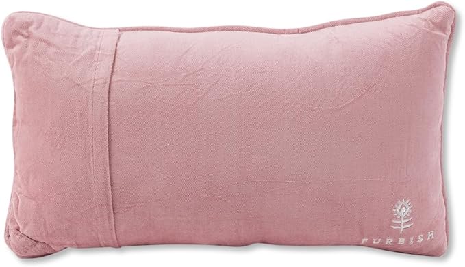 FURBISH Needlepoint Decorative Throw Pillow - Too Much - 8" x 14" - Small Embroidered Accent Pillow for Bed, Chair, Couch, Sofa - Eclectic Home Decor