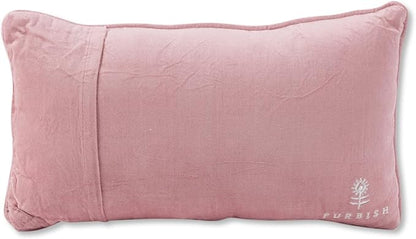 FURBISH Needlepoint Decorative Throw Pillow - Too Much - 8" x 14" - Small Embroidered Accent Pillow for Bed, Chair, Couch, Sofa - Eclectic Home Decor