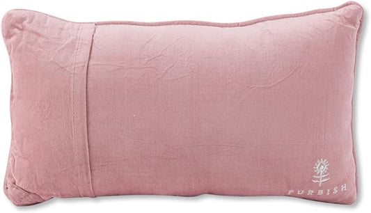 FURBISH Needlepoint Decorative Throw Pillow - Too Much - 8" x 14" - Small Embroidered Accent Pillow for Bed, Chair, Couch, Sofa - Eclectic Home Decor