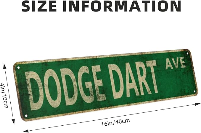 Vintage Signs Dodge Dart Ave Sign Street Sign Retro Metal Sign for Home Bar Coffee Garden Indoor Ourdoor Decor,Aluminium 4x16 Inch