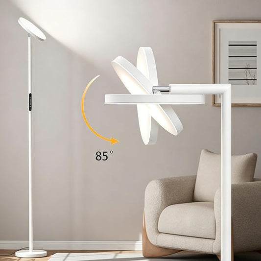 Floor Lamps for Living Room, 32W 3000LM Super Bright LED Torchiere Floor Lamp with Remote & Touch Control, 69" Standing Lamp with 350°Rotating Head, Modern Dimmable Floor Lamp for Bedroom Office