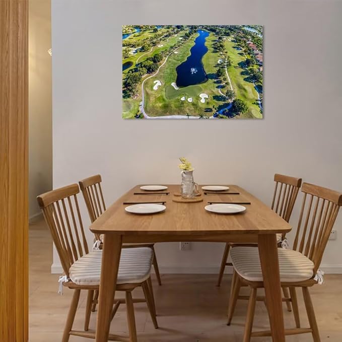 WESTON FL USA Golf Course Wall Art for Office Golf Course Picture Wall Decor for Living Room Bedroom Bathroom Home Decorations Canvas Prints Modern Artwork Framed Ready to Hang(18''H x 24''W)