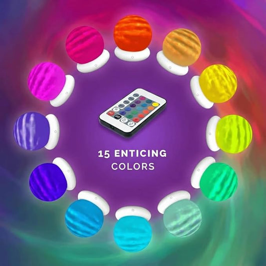 Orblux Calming Autism Sensory Light, Aurora Light Projector | 2-in-1 Globe Cover for Contained Sensory Effect or Open for Northern Lights Effect | Kids Night Projector | Calming, 15 Colors & Remote