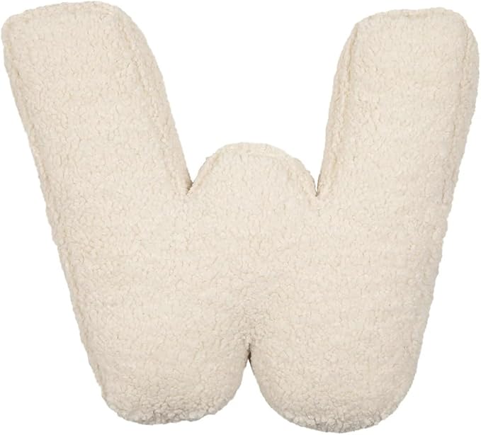 Letter Pillow English Letter Plush Pillow Cozy Lambswool Initial Throw Pillow Alphabets Letter Decorative Cushion Comforting Huggable Stuffed Cushion for Bedroom Sofa（15.7 * 13.8 * 3.9 in）