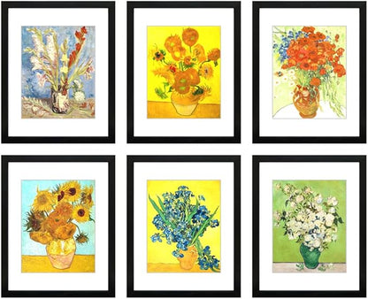 11x14 Picture Frame Set of 6 with Real Glass for Pictures 8x10 with Mat or 11x14 Without Mat, Wall Gallery or Tabletop display Photo Frames in Black