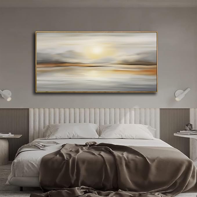 Framed Wall Art Abstract Seascape Canvas Printing Wall Decor Artwork for Living Room Bedroom Dining Room Home Office Decor 30x60inch