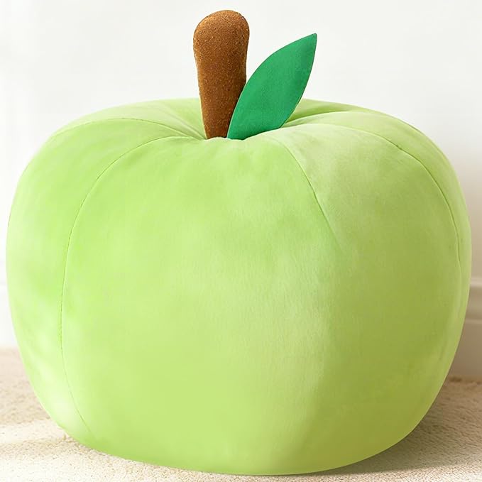 LANPU Cute Apple Shaped Plush Pillow – Soft Fruit Cushion for Couch, Sofa, or Bed, Adorable Decorative Throw Pillow for Room, Living Room & Home Decor (11 Inch, Red)