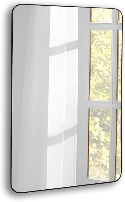 CULER Black Bathroom Wall Mirror,20 x 30 Inch Rectangle Vanity Modern Tempered Glass Mirror for Bedroom,Living Room,Entryway (20x30 Inch, Black)