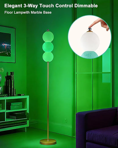 Lightdot RGB Floor Lamp with Touch Control, Dimmable Globe Modern Standing Lamp, RGB&3000K Color Changing LED Floor Lamp Ambient Lighting, Blue Tall Lamp for Living Room Bedroom Gaming Corner Decor