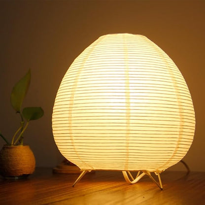 YY YEARCHY Table Lamp Paper Lamp Standing Lamps with Rice Paper Shade for Bedroom Livingroom (Egg 2 Pack)