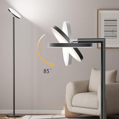 Super Bright LED Floor Lamp, Torchiere Floor Lamp with Remote & Touch Control, 4 Color Temps and 32W 3000LM, 69" Tall Standing Lamp with 350°Rotating Head, Dimmable Floor Lamps for Living Room Bedroom