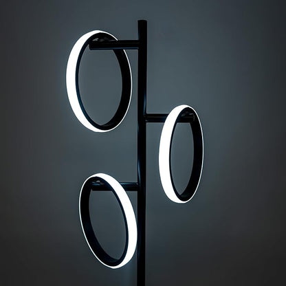 Ozarke Neo Modern Floor Lamp - Mid Century Minimalist Decor Stand Light for Living Room, Bedroom & Home Office, Dimmable Contemporary Tall Lighting with 3 LED Lights - Warm 27000K (Black)