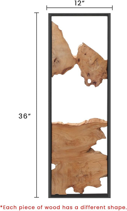 36''×12''Rustic Wood Wall Art–Handcrafted Natural Wood Decor, One-of-a-Kind Design for Living Room, Bedroom, Statement Display or Office
