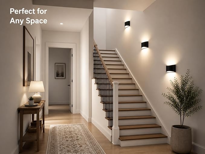 rosykite Smart RGB and Double White Outdoor Wall Sconces, WiFi Modern Wall Lights with App & Voice Control, Music Sync, IP65 Waterproof Up Down Lights for Indoor or Outdoor Porch Patio Garage