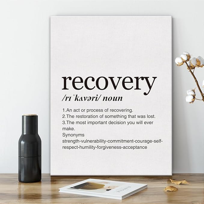 GTGIC Recovery Definition Print Canvas Wall Art Home Office Decor Modern Minimalist Painting 12x15 Canvas Poster Framed Ready to Hang Recovery Gift