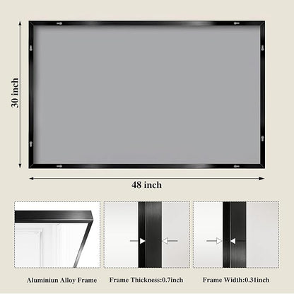 Koonmi Black Mirrors for Wall, 30x48 Inch Bathroom Mirror, Rectangular Wall Mirror for Living Room Bedroom Bathroom, Hangs Horizontally or Vertically