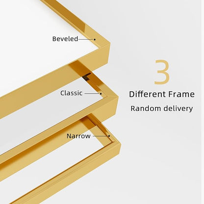Beauty4U 65" x 24" Full Length Mirror with Stand, Gold Wall Mounting Full Body Mirror, Metal Frame Full-Length Tempered Mirror for Living Room, Bedroom