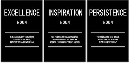 Inspiration Excellence Persistence Inspirational Canvas Wall Art Creation Motivational Poster Painting Modern Inspiring Artwork for Office Home Living Room Stretched and Framed[48''Wx 24''H]