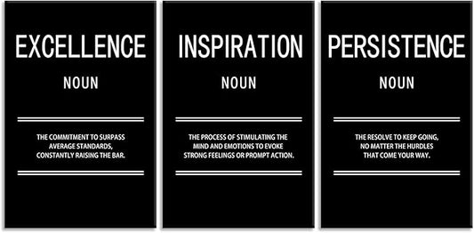 Inspiration Excellence Persistence Motivational Canvas Wall Art Creation Inspirational Poster Painting Modern Inspiring Artwork for Office Home Living Room Stretched and Framed[72''Wx 36''H]