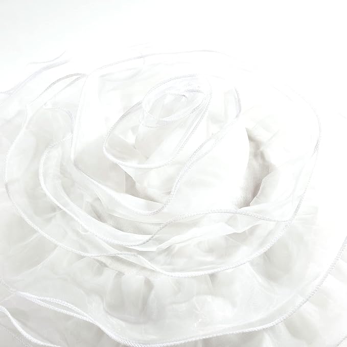 Lush Decor Ruffle Layer Flower Decorative Throw Pillow, 17" Round, White - Ruffle Round Pillow - Throw Pillows For Bed, Couch, Or Chair