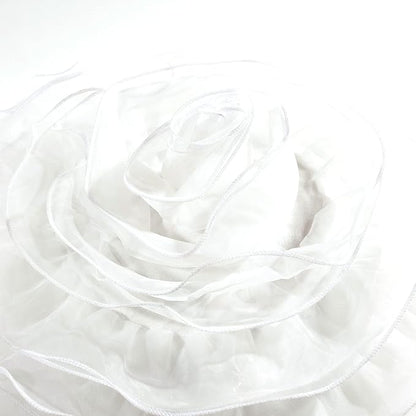 Lush Decor Ruffle Layer Flower Decorative Throw Pillow, 17" Round, White - Ruffle Round Pillow - Throw Pillows For Bed, Couch, Or Chair