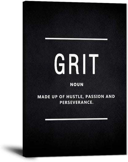 Yatsen Bridge Motivational Wall Art for Office Inspirational Canvas Painting Grit Noun Motto Posters Inspiring Quotes Pictures Sign Prints Artwork Home Living Room Wall Decorations Framed (24”Wx36”H)