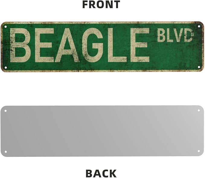 Vintage Signs Beagle Blvd Sign Street Sign Retro Metal Sign for Home Bar Coffee Garden Indoor Ourdoor Decor,Aluminium 4x16 Inch