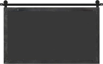 COGOOD Farmhouse Bathroom Mirror - 49 x 30 Rustic Wood Framed Wall Barn Door Mirror for Entryway, Living Room, Entryway Wall Decor (Black)