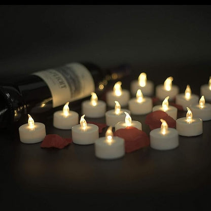 LED Tea Lights Candles- 100PACK Flameless Candles Realistic and Bright Flickering Long Lasting 200Hours for Holiday Celebration,Home Decoration Warm White