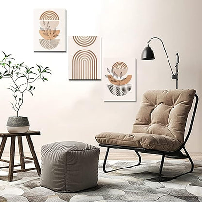 DZRWUBHS Boho Wall Decor Canvas Art Set - Living Room, Bedroom, Office - Abstract Line Paintings - 3 Piece Set - 12x16