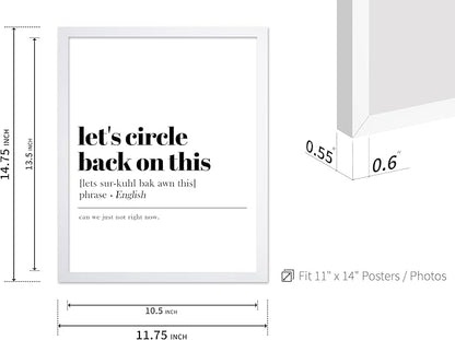 Poster Master Typography Poster - Retro Dictionary Print - Let's Circle Back on This Definition, Book Page, Funny - Gift for Colleague, Friend - Wall Decor for Home, Office, 11x14 White Framed