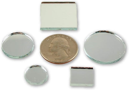 Art Cove Small Mini Square & Round Craft Mirrors Assorted Sizes Mirror Mosaic Tiles 1/2-1 inch 100 Pieces