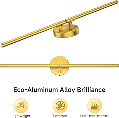 Wall Sconces with Remote,Rechargeable Battery Operated,Wireless Magnetic Wall Lights with RGB Colors&Dimmable,Wall Decor for TV/Mirror,Bedroom,Staircase Gold