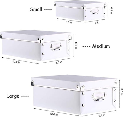 SEEKIND Decorative Storage Boxes with Lids,Water-Proof Storage Bins for Shoes,Clothes,Office …