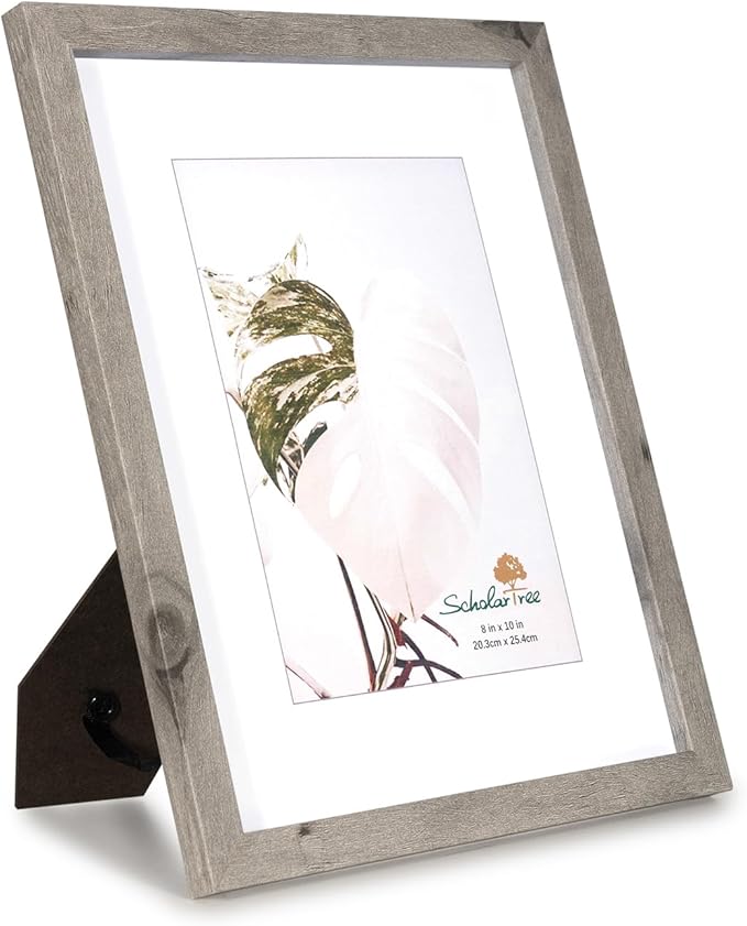 Grey 8x10 Picture Frame set of 4, Display 8x10 without Mat Wall Gallery Photo Frames