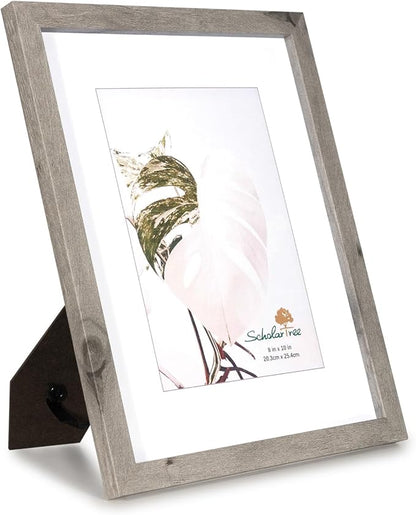 Grey 8x10 Picture Frame set of 4, Display 8x10 without Mat Wall Gallery Photo Frames