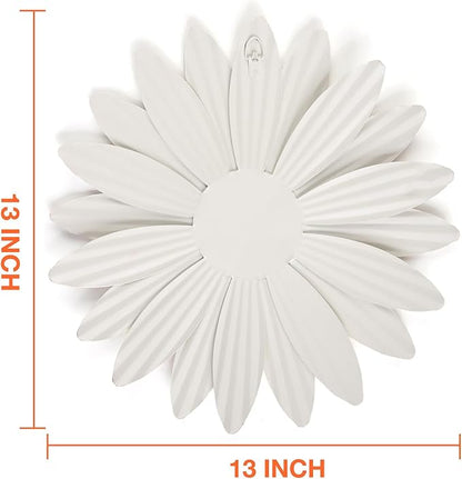 Metal Flowers Outdoor Decor 13" Metal Sunflower Wall Art Decorations Sunflower Wall Decor for Kitchen Living Room Porch Garden Yard