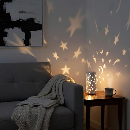 Star & Moon Night Light - USB Rechargeable Portable Bedside Lamp, Adjustable Color Lamp for Kids, Women, Bedroom, Home Décor, Gift for Mom, Nursery, Birthday & Holiday Gifts