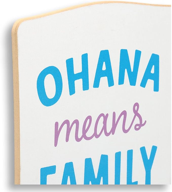 Open Road Brands Disney Lilo and Stitch Ohana Means Family Tropical Wood Wall Decor - Cute Stitch Sign for Home Decorating