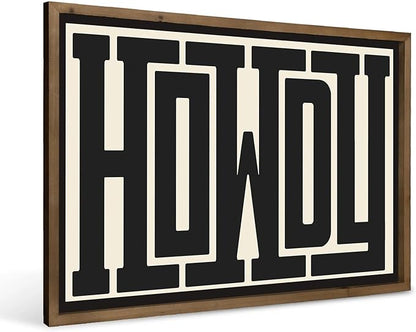 Howdy Wall Art, 23.6x15.7 Inchs Wooden Howdy Sign Western Cowboy Wall Decor, Southwestern Living Room Bedroom Bathroom Home Decorations