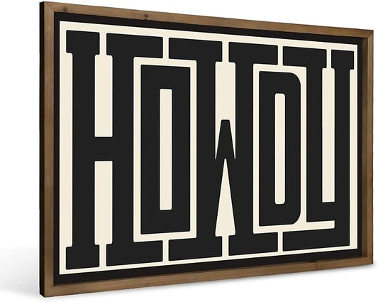 Howdy Wall Art, 23.6x15.7 Inchs Wooden Howdy Sign Western Cowboy Wall Decor, Southwestern Living Room Bedroom Bathroom Home Decorations