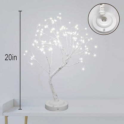 108 LED Birch Tree Lights 20 Inches Artificial Tabletop Fairy Tree Lamp Eight Lighting Modes USB or Battery Operated with Timer Decor for Bedroom Living Room Wedding Christmas Easter (White Light)