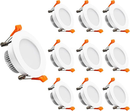 2 Inch LED Recessed Lighting, Dimmable Downlight 3W(35W Halogen Equivalent), CRI80, 2700K Ultra Warm White Ceiling Light with LED Driver (10 Pack)