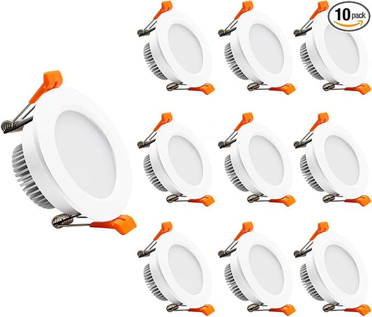 2 Inch LED Recessed Lighting, Dimmable Downlight 3W(35W Halogen Equivalent), CRI80, 3000K Warm White Ceiling Light with LED Driver(10 Pack)