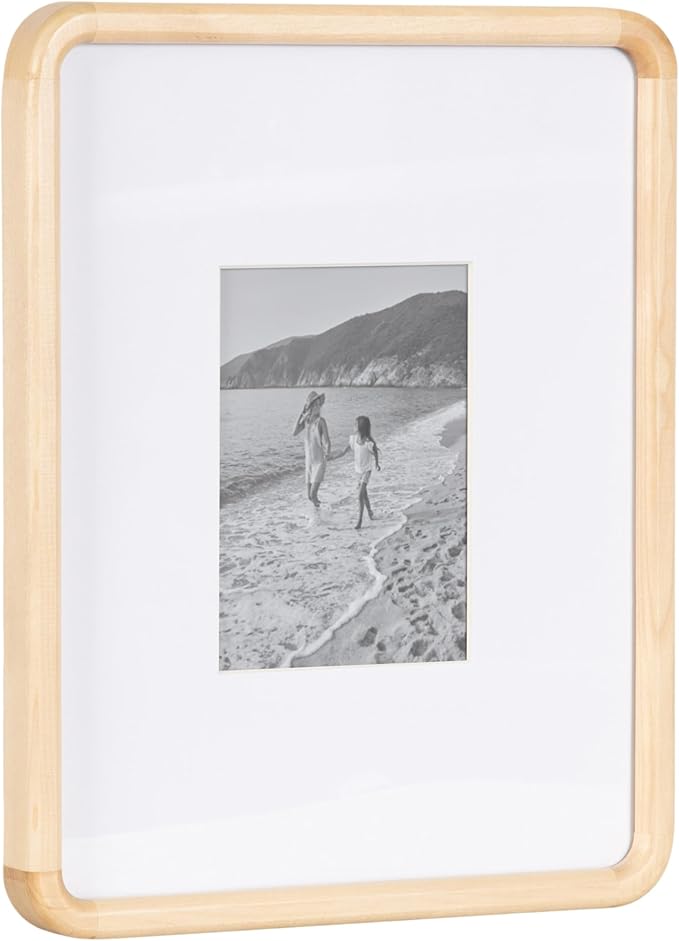 Kate and Laurel Inglewood Modern Wall Picture Frame Set of 3; 11x14 matted to 5x7; Natural Wood; Three-Piece Frame Set for Gallery Wall Accent Set in Living Room Decor