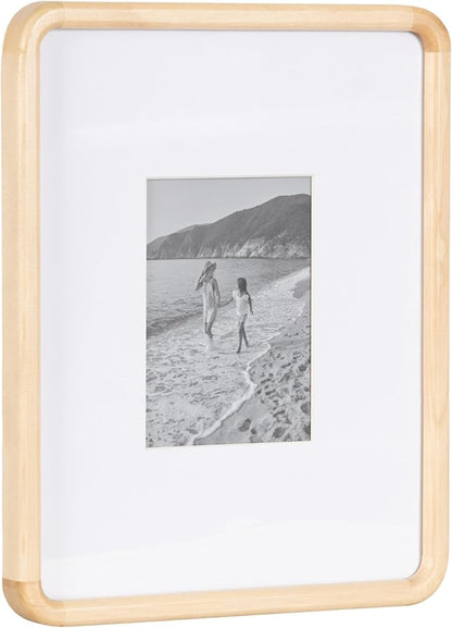Kate and Laurel Inglewood Modern Wall Picture Frame Set of 3; 11x14 matted to 5x7; Natural Wood; Three-Piece Frame Set for Gallery Wall Accent Set in Living Room Decor