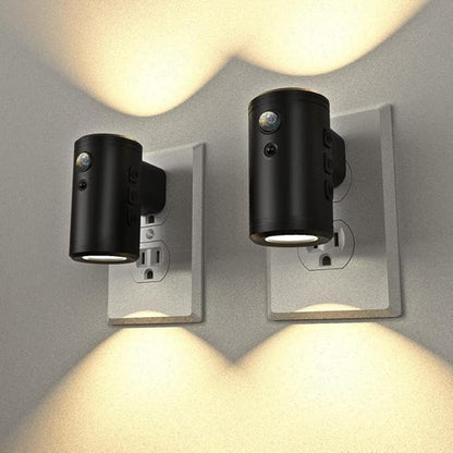 LED wall mounted night light, remote control and APP control, multiple light color options, suitable for corridor, bedroom, staircase, bathroom lighting and decorative atmosphere lighting, 2-piece set