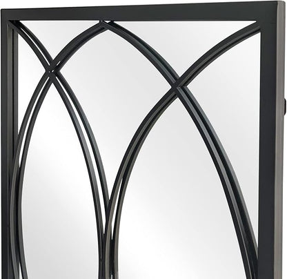 HQiJun Black Rectangle Wall Mirror, Farmhouse Decorative Mirror for Entryway, Living Room, Dining Room,Bedroom, Hallway, Fireplace, Accent Wall Decor (Black2, 34'' x 24'')